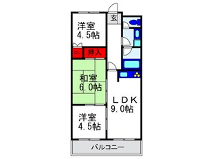 スカイハイツ緑地の物件間取画像